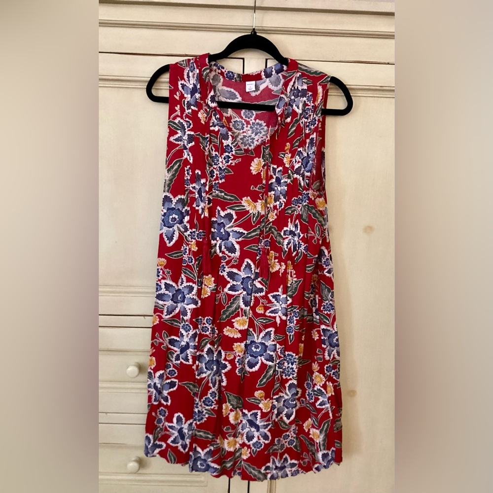 Hawaiian print sleeveless dress